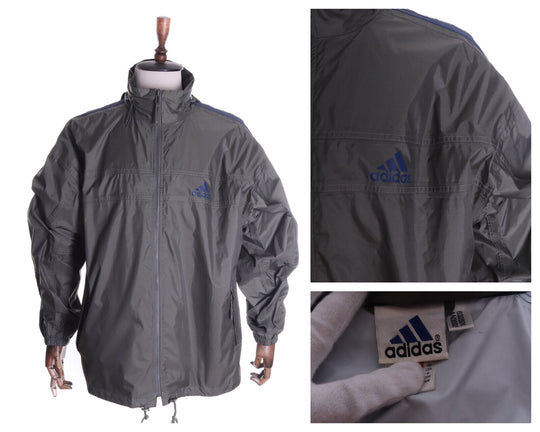 Vintage ADIDAS Olive Green Packable Ulltralightweight Windbreaker Jacket Size M