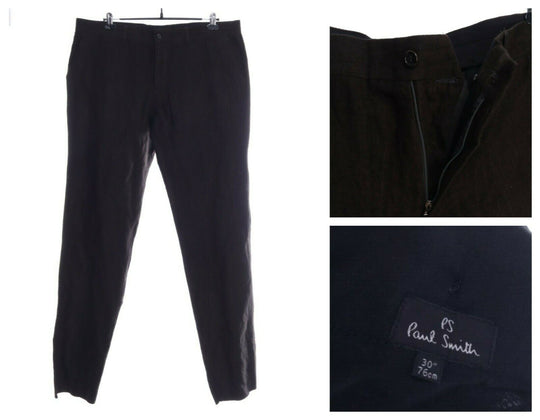 Men's PAUL SMITH Canvas Cotton Viscose Casual Straight Pants Size 38