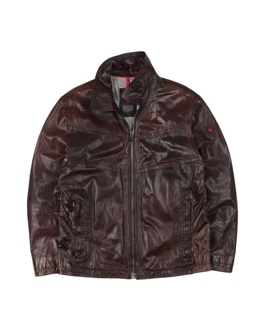 STRELLSON Jacket Brown Lambskin Leather Men's Size 52 / L