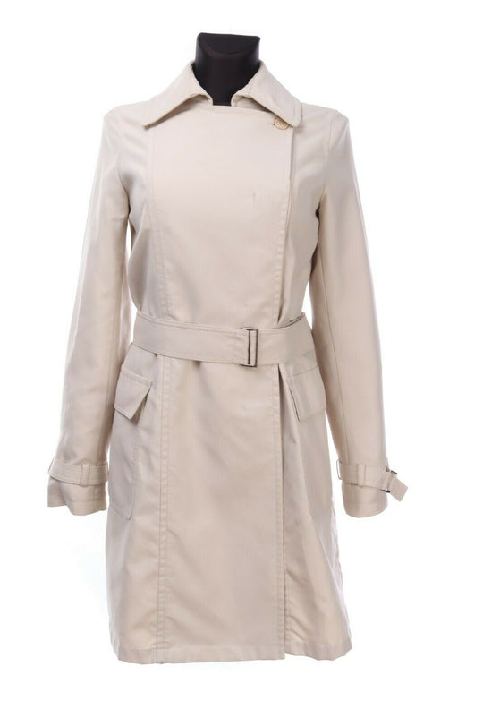 Women's MAX MARA Ivory Nylon Cotton Trench Coat Size 36