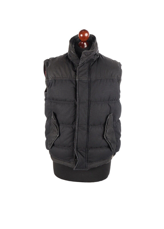DENIM SUPPLY RALPH LAUREN Vest Black Cotton Puffer  Down Men's Waistcoat Size S