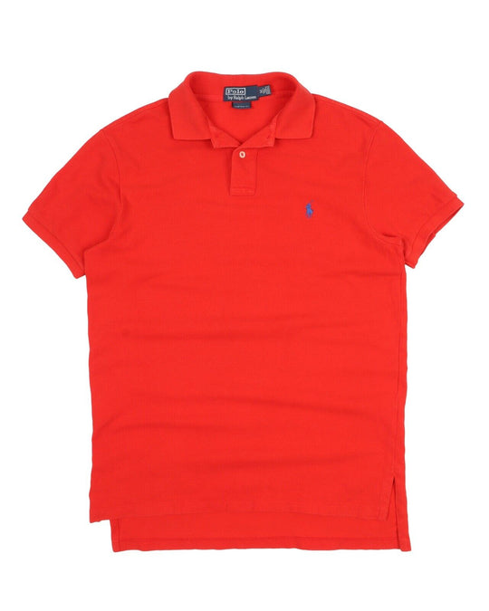 Men's Polo RALPH LAUREN Red Pique Cotton Polo Shirt Size M