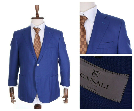 Men's CANALI 1934 Navy Blue Wool Travel Water Resistant Blazer Size 50 C