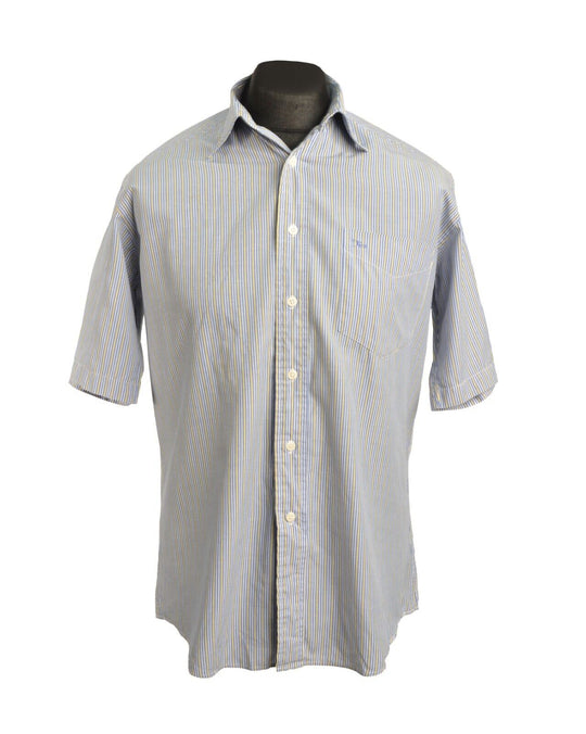 Vintage CHRISTIAN DIOR Monsieur Shirt Blue Striped Men's Size 38 / 15