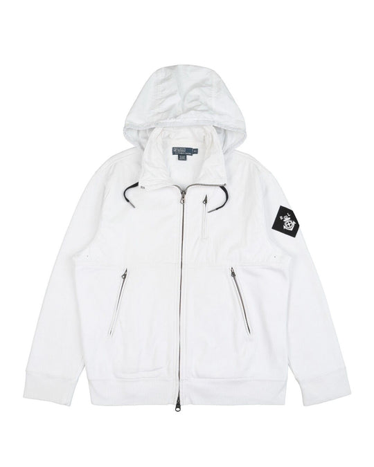 Polo RALPH LAUREN  Hoodie White Cotton Full Zip Mens Jumper Size XL