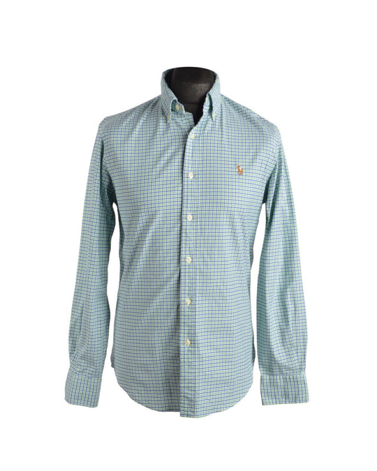 Men's POLO RALPH LAUREN Gingham Check Oxford Cotton Shirt Size M Slim Fit