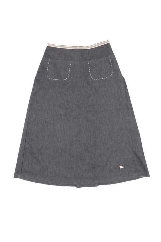 Girl's Kid's BURBERRY London Grey Denim Skirt Size 14 Years