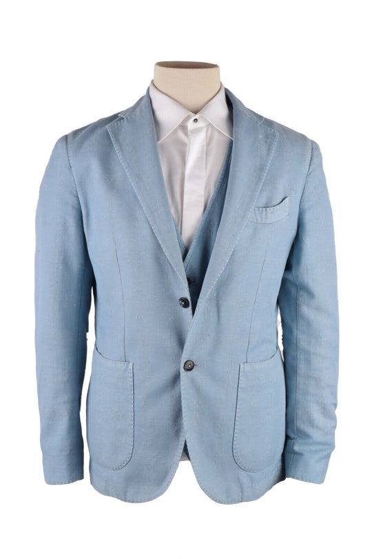Men's LBM 1911 Tailored Limited Edition 2 in 1 Blue Blazer Jacket Vest Size 52 R