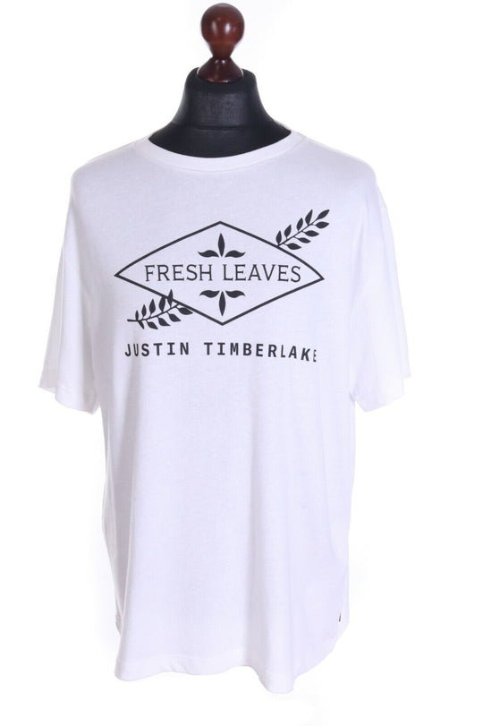 Men'S LEVI'S x JUSTIN TIMBERLAKE Fresh Leaves White 100% Cotton T-Shirt Size XL