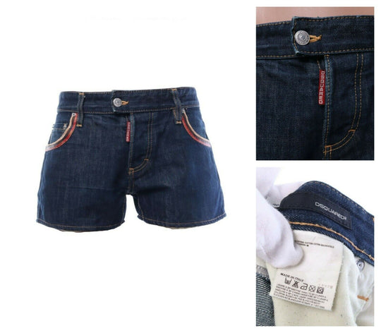 DSQUARED2 Italy Navy Blue Denim Cotton Shorts Size 48