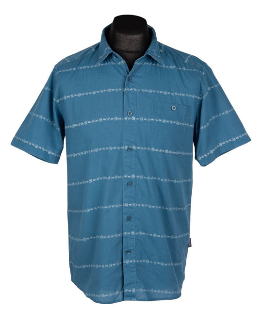 PATAGONIA Shirt Navy Oraganic Cotton Men's Short Sleeve Size M