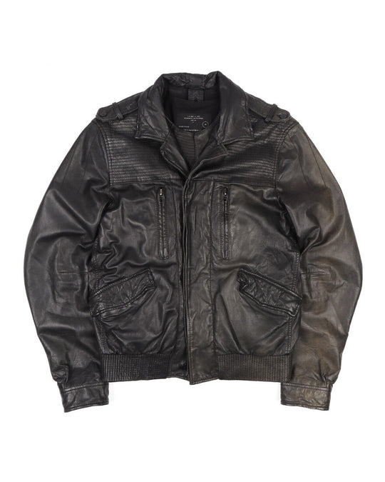 ALLSAINTS Jacket  Black Leather Moto Biker Zip Men's Size M