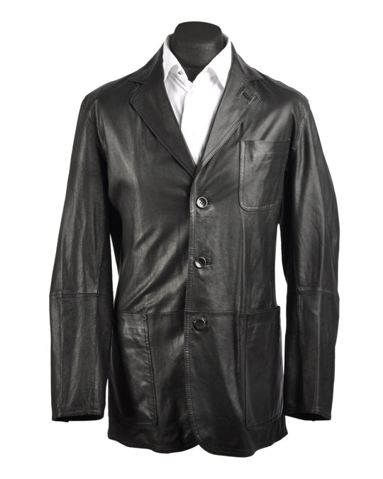 GIMO'S Blazer Black Leather Men's Jacket Size ~ M