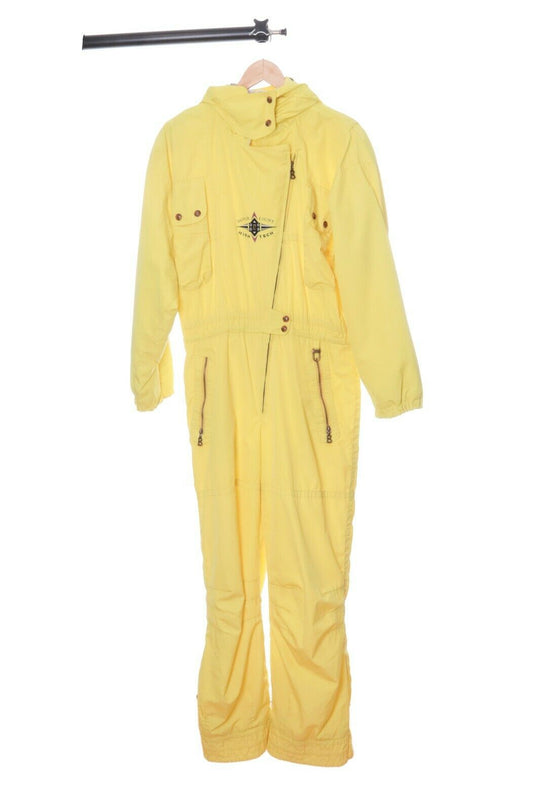 Women's BOGNER Vintage Yellow Super Light High Tech One Piece Ski Suit Size M