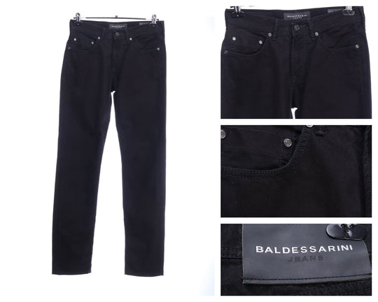BALDESSARINI Jeans Black Denim Straight Mid Reg Jack Jeans Size W 31 L 34