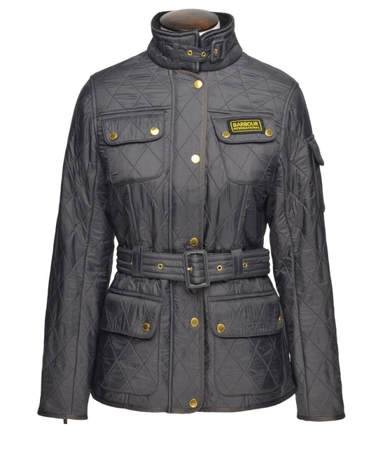 BARBOUR International Polarquilt Jacket Gray Women's Size UK 10 / US 6 / EUR 36