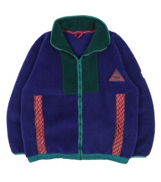 Men's HELLY HANSEN Blue Deep Pile Zip Fleece Jacket Size ~ XL
