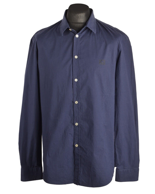 Men's ICEBERG Navy Blue Back Print Shirt Size XXL Slim
