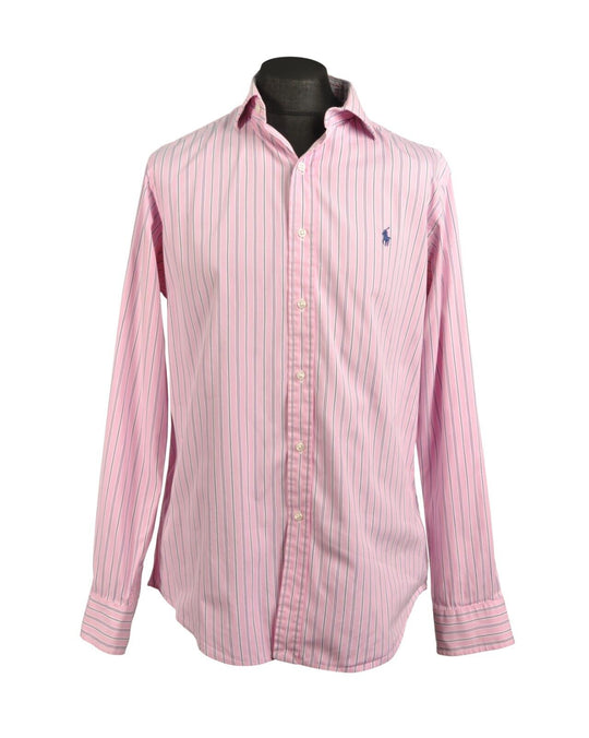 POLO RALPH LAUREN Regent Pink Striped Men's Custom Fit Shirt Size 16 - 40 / 41