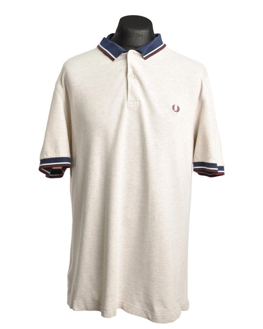 FRED PERRY Polo Shirt Grey Pique Cotton Short Sleeve  Men's Size XXL