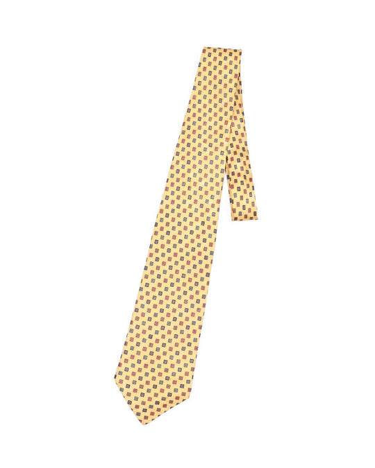 STEFANO RICCI Tie Yellow Pattern Silk Men's Woven Necktie