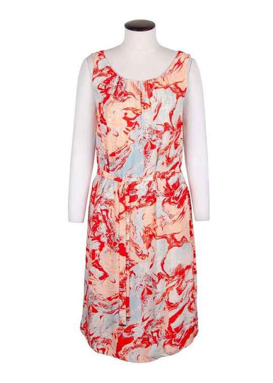MALENE BIRGER Sleeveless Dress Red Print Pure Silk Womens Size 40