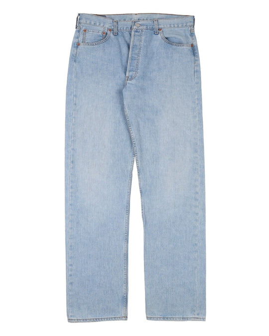 LEVIS 501 Jeans Blue Cotton Mid Rise Straight Leg Mens Denim Size 36x34