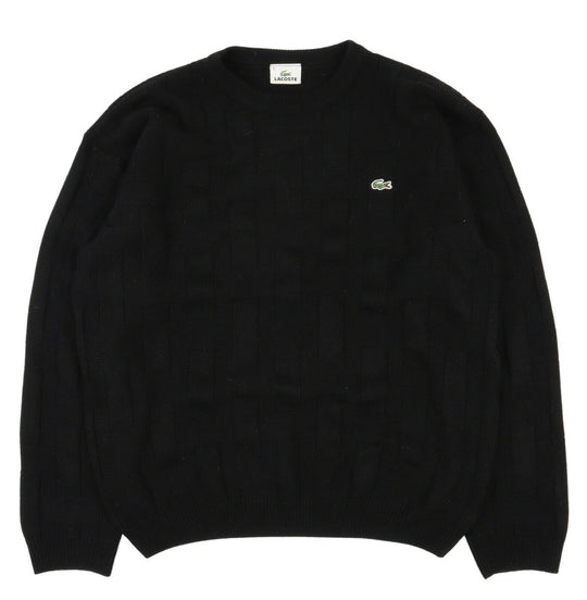 Men's LACOSTE Black Wool Blend Jumper Size 5