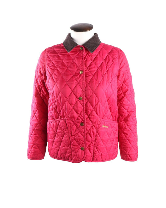 BARBOUR Magenta Pink Shaped  Liddesdale Girl Quilted Jacket Size L / 10-11 Years