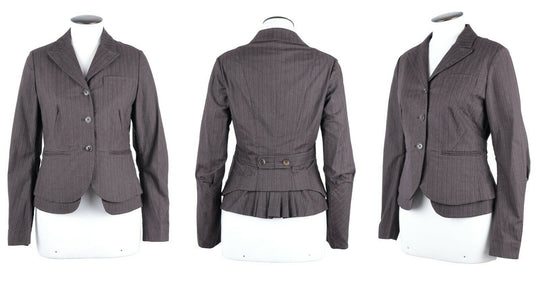 Women's ANTONIO MARRAS Brown Cotton Unlined Blazer Jacket Size 44 IT
