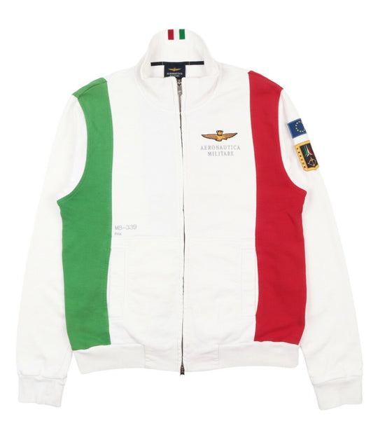 Men's AERONAUTICA Militare White Cotton Full Zip Track Jumper Size XL