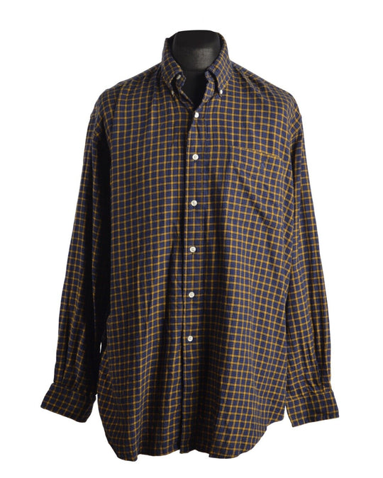 Men's POLO RALPH LAUREN Blue Check Blaire Pocket Cotton Shirt Size L