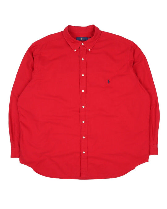 Men's RALPH LAUREN Red Oxford Cotton Long Sleeve Shirt Size 2XB