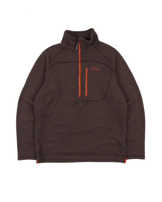 RAB Quest Pullover Fleece Zip Neck Cotton Brown Men's Outdoor Jumper Size L