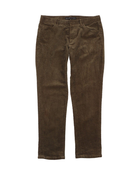 RALPH LAUREN Black Label Pants Brown Cotton Women's Corduroy Trousers Size 8