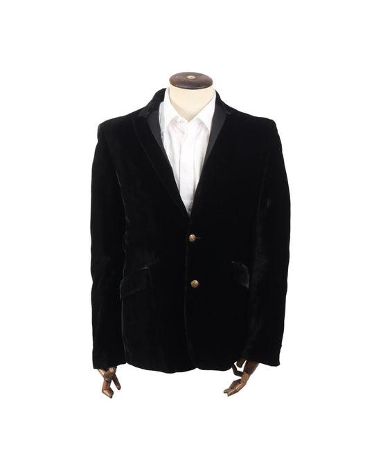 DOLCE GABBANA Blazer Black Velour Cotton Men's Jacket Size 50 IT / M