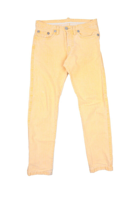 Men's DSQUARED2 Yellow Cotton Faded Distressed Denim Jeans Size 48 / 32