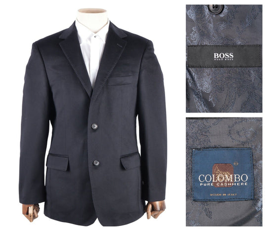 Men's HUGO BOSS Black Colombo 100% Cashmere Blazer Jacket Size 40 US / 50 IT