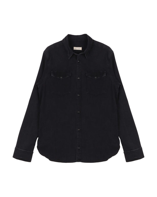 ALLSAINTS Corran Ls Shirt Black Denim Cotton Men's Button Up Size M