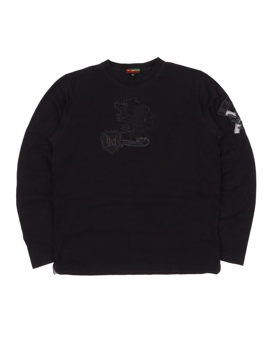 Men's LA MARTINA Black Cotton Longsleeve Tee T - Shirt Size M