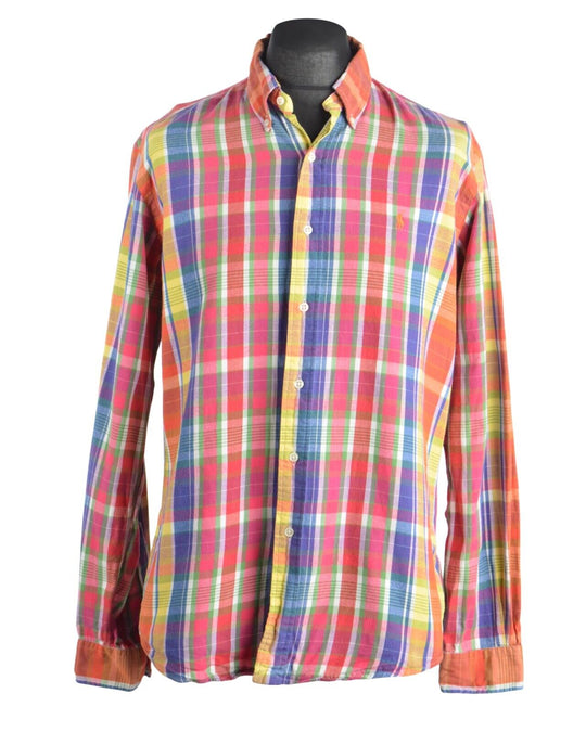 Men's POLO RALPH LAUREN Multicolor Twill Cotton Shirt Size L