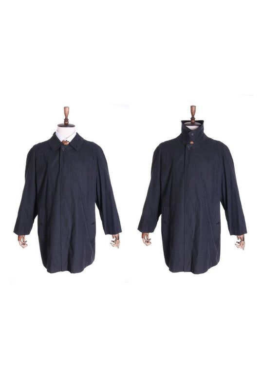 Men's BURBERRY`s LONDON Navy Vintage Nova Check Lining Trench Coat Size 40 s
