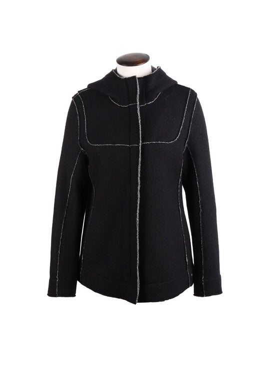 OSKA Jacket Black Hooded Wool Women's Size ~ S