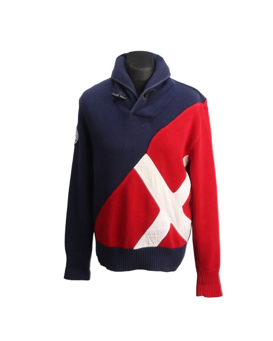 POLO RALPH LAUREN Jumper Blue Cotton Shawl Neck Men's Size M
