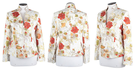 Women's Kleider Manufaktur HABSBURG Cotton Floral Blazer Jacket Size ~ s