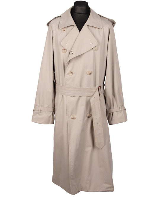 BURBERRY Trench Coat Beige Double Breasted Cotton Men's Jacket Size 50