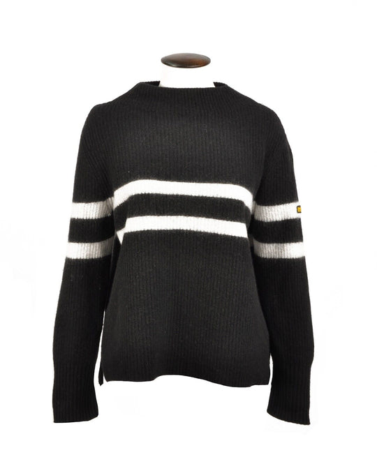 BARBOUR Intarnational Sweater Black Mohair Wool Blend Crew Neck Jumper Size ~ M