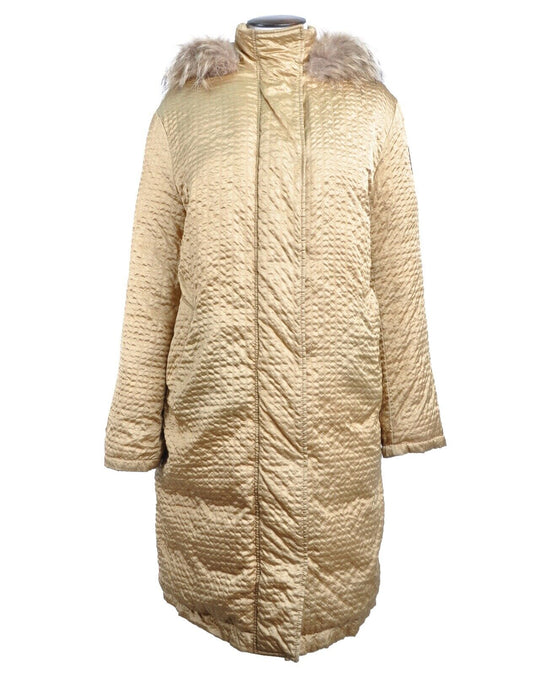 VERSACE Coat Gold Tone Women's Insulated Jacket Size M