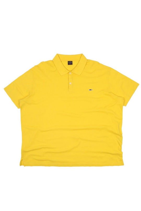 Men's PAUL & SHARK Yellow Pique Cotton Polo Shirt Size 4XL