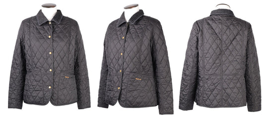 Women's BARBOUR Black Summer Liddesdale Quilted Jacket Size UK 14 US 10
